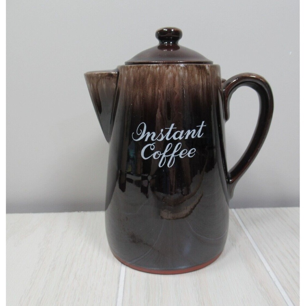 INARCO Japan Instant Coffee‎ Pot Canister Vintage Ceramic brown